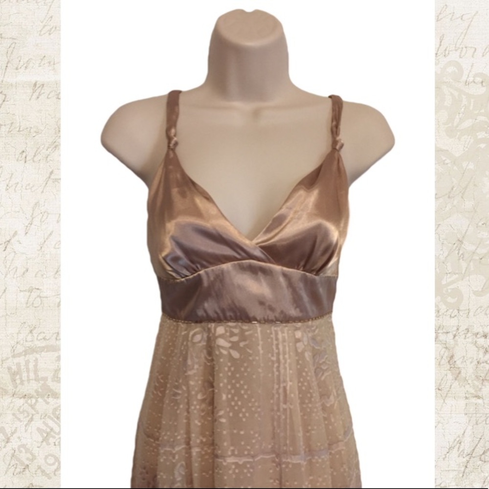 Guess Gold Silk Dress Small